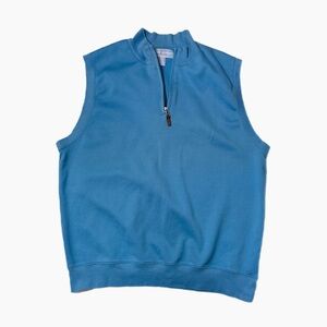 Fairway & Greene Performance Pima Cotton Quarter Zip Vest Blue Size L